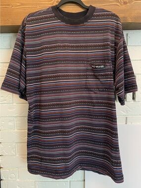 Vintage 90s No Fear Mens Size XL Striped Short Sleeve T Shirt Made in USA Rare